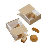 Half Colored Cotton Paper Open Top Side Gusset Bags with Tin Tie