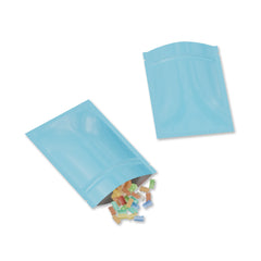 Glossy Double-Sided Flat Zipper Seal Bags in Pastel Colors