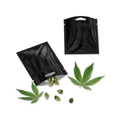 Glossy Double-Sided Mylar Foil Zipper Seal Bags with Triangle Hang Hole