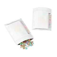 Diamond Holographic Double-Sided Flat Zipper Seal Bags