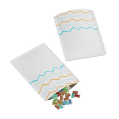 Matte Wavy White with Color Waves Mylar Foil Open Top Packaging Bags