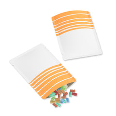 Matte Desert White with Orange Lines Design Mylar Foil Open Top Bags