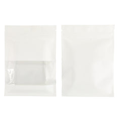 Flat Zipper Seal Bags – Parchment White Kraft with Clear Window