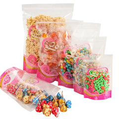 Flower Clear Window Love Design Stand Strong® Bags with Clear Window