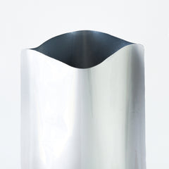 Glossy Arctic White Aluminum Bottle Shape Open Bottom Bags