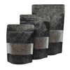 Matte Frosted Window Maple Leaves Design Aluminum Stand Strong® Bags - Waxed Leaf Black