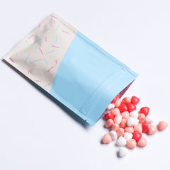 Birthday Blue Sprinkles Designed Foil Zipper Seal Packaging Bags
