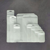 Half White Linen Plastic Flat QuickQlick® Bags with Rounded Corners and Butterfly Hang Hole