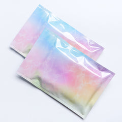 Glossy Rainbow Marble Metallic Foil Flat Zipper Seal Bags
