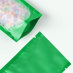 Matte Half Color Plastic Open Top Stand Up SlickSeal™ Bags