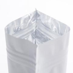 Double Sided Winter White Matte Metallized Mylar Foil Flat QuickQlick® Bags