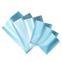 Glossy Pastel Blue Mylar Foil Open Fill Bags
