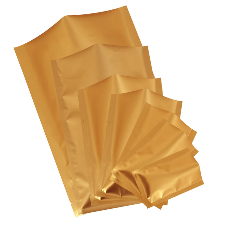 QQ Studio® Matte Rolly Gold Mylar Foil Open Fill Bags