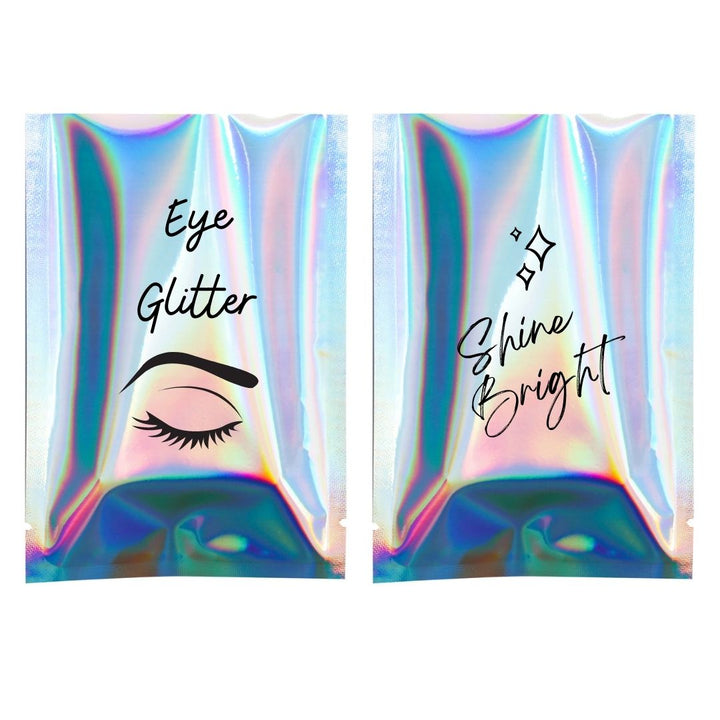 QQ Studio® Glossy Diamond Holographic Mylar Foil Open Fill SlickSeal™ Bags (Double Side Print)