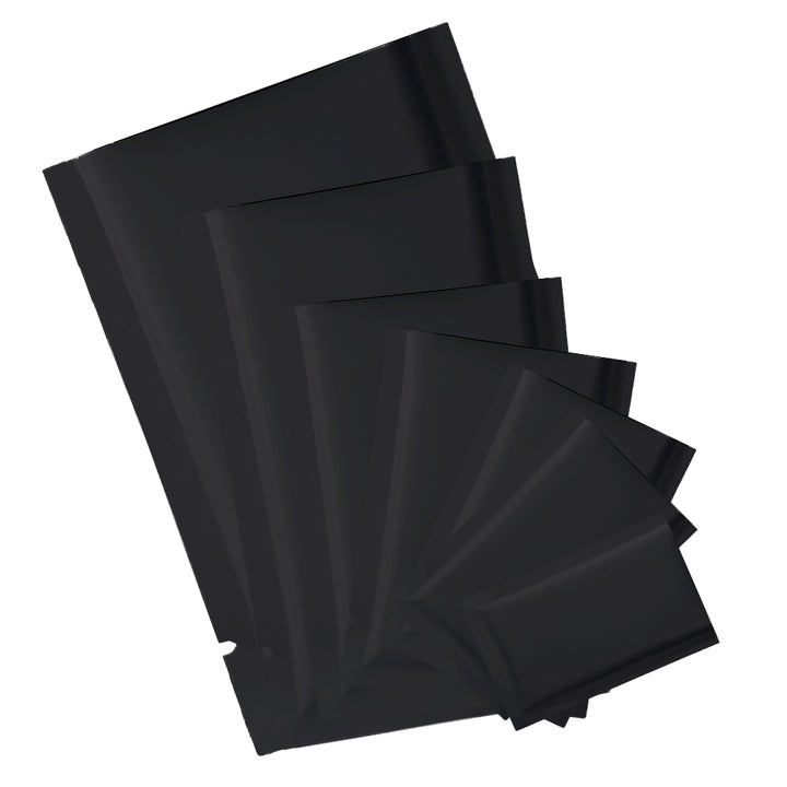 QQ Studio® Matte Waxed Black Mylar Foil Open Fill Bags