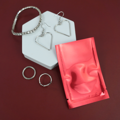 Glossy Red Ribbon Mylar Foil Open Fill Bags