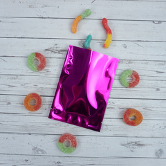 Glossy Alexandrite Purple Mylar Foil Open Fill Bags