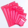 Glossy Bordered Clear Window Zipper Seal Packaging Bags with Butterfly Hang Hole - Magenta Purple