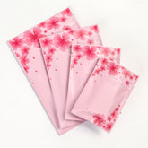 Matte Sakura Pink Flower Designed Zipper Seal Foil Bags