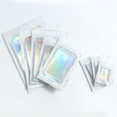 Flat Zipper Seal Bags – Supernova White QuickQlick® with Clear Window and Holographic Lining