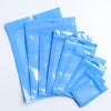 Glossy Bordered Clear Window Zipper Seal Packaging Bags with Butterfly Hang Hole - Neon Blue