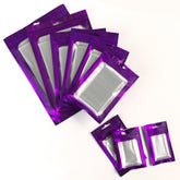 Matte Prom King Purple Foil QuickQlick® Bags with Bordered Translucent Window and Butterfly Hang Hole