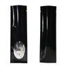 Mirror Black Metallized Open Top Bags with a Clear Oval Transparent Window - Mirror Black