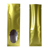Glamorous Gold Metallized Open Top Bags with a Clear Oval Transparent Window - Glamorous Gold