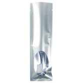 Iron Silver Metallized Open Top Bags with a Clear Oval Transparent Window