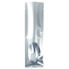 Iron Silver Metallized Open Top Bags with a Clear Oval Transparent Window