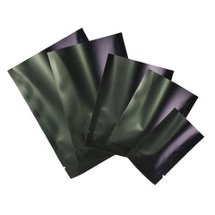 Matte Half Waxed Black Mylar Flat Open Top Bags