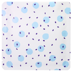 White with Berry Blue Polka Dot Aluminum Open Top Bags