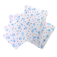 White with Berry Blue Polka Dot Aluminum Open Top Bags