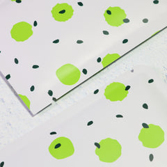 White with Kiwi Green Polka Dot Aluminum Open Top Bags