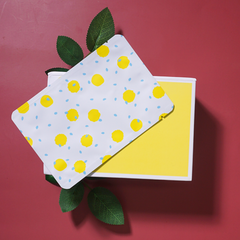 White with Pineapple Yellow Polka Dot Aluminum Open Top Bags