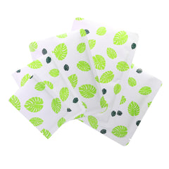 Tropical Green Leaf Design Aluminum Open Top Bags