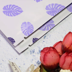 Lilac Purple Leaf Design Aluminum Open Top Bags