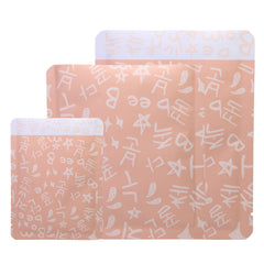 Matte Peach Orange Graffiti Letters Design Aluminum Open Top Bags