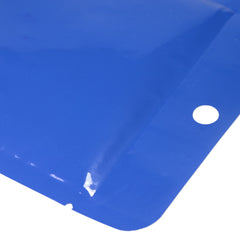 Glossy Azure Blue Bottom Fill Aluminum Bags with Round Hang Hole