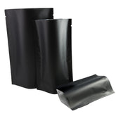Matte Waxed Black Mylar Open Top Heat Sealable Stand-Up Bag