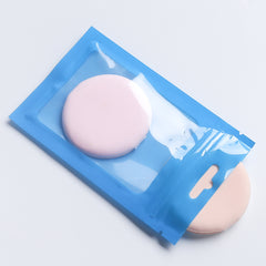 Glossy Neon Blue Bordered Window QuickQlick® Bags with Butterfly Hang Hole