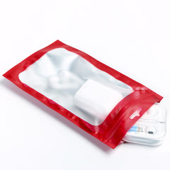 Matte Reservation Only Red Foil QuickQlick® Bags with Bordered Translucent Window and Butterfly Hang Hole