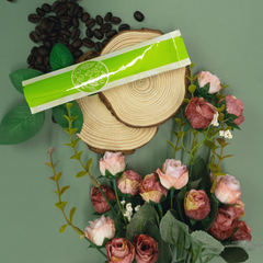 Glossy Harvest Green Metallized Open Top Stick Bag with Round Bakery Design