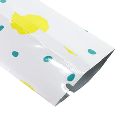 Glossy Lemon Yellow Dot Design Metallized Open Top Stick Bag