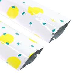 Glossy Lemon Yellow Dot Design Metallized Open Top Stick Bag