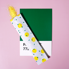 Glossy Lemon Yellow Dot Design Metallized Open Top Stick Bag