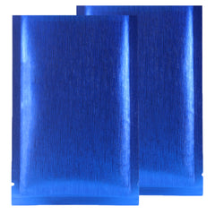 Shimmery Brushed Metal Blue Metallized Foil Open Top Bags