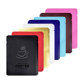 Matte Aluminum Open Bottom Bag with Glossy Drip Coffee Design