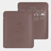 Matte Dark Roast Brown Aluminum Open Bottom Bag with Glossy Drip Coffee Design - Dark Roast Brown