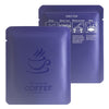 Matte Coffee Violet Purple Aluminum Open Bottom Bag with Glossy Drip Coffee Design - Coffee Violet Purple